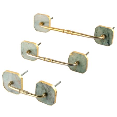 Green Square Quartz Stone Bridge Handles Online